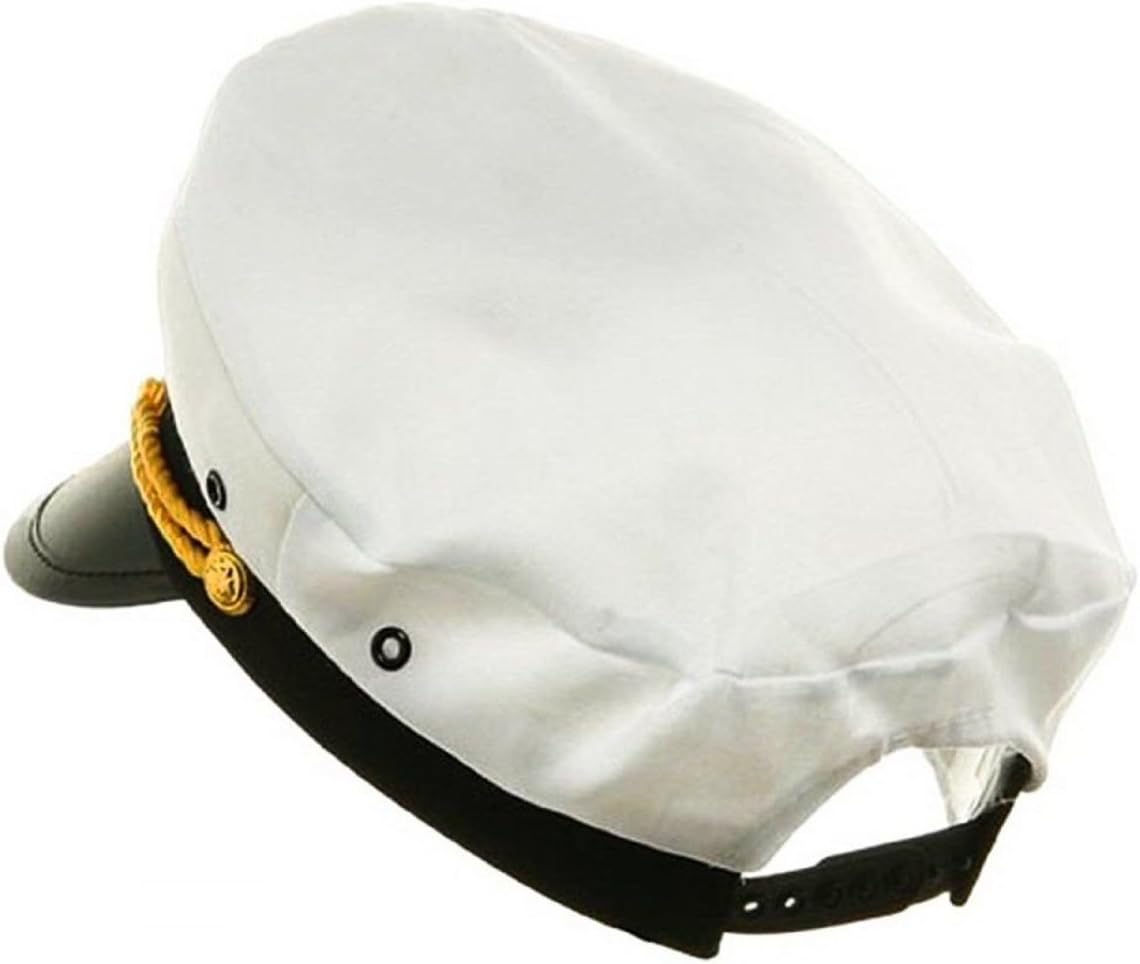 Wall2Wall Captain's Yacht Sailors Hat Snapback Adjustable Sea Cap Navy Costume Accessory (1 Pc)