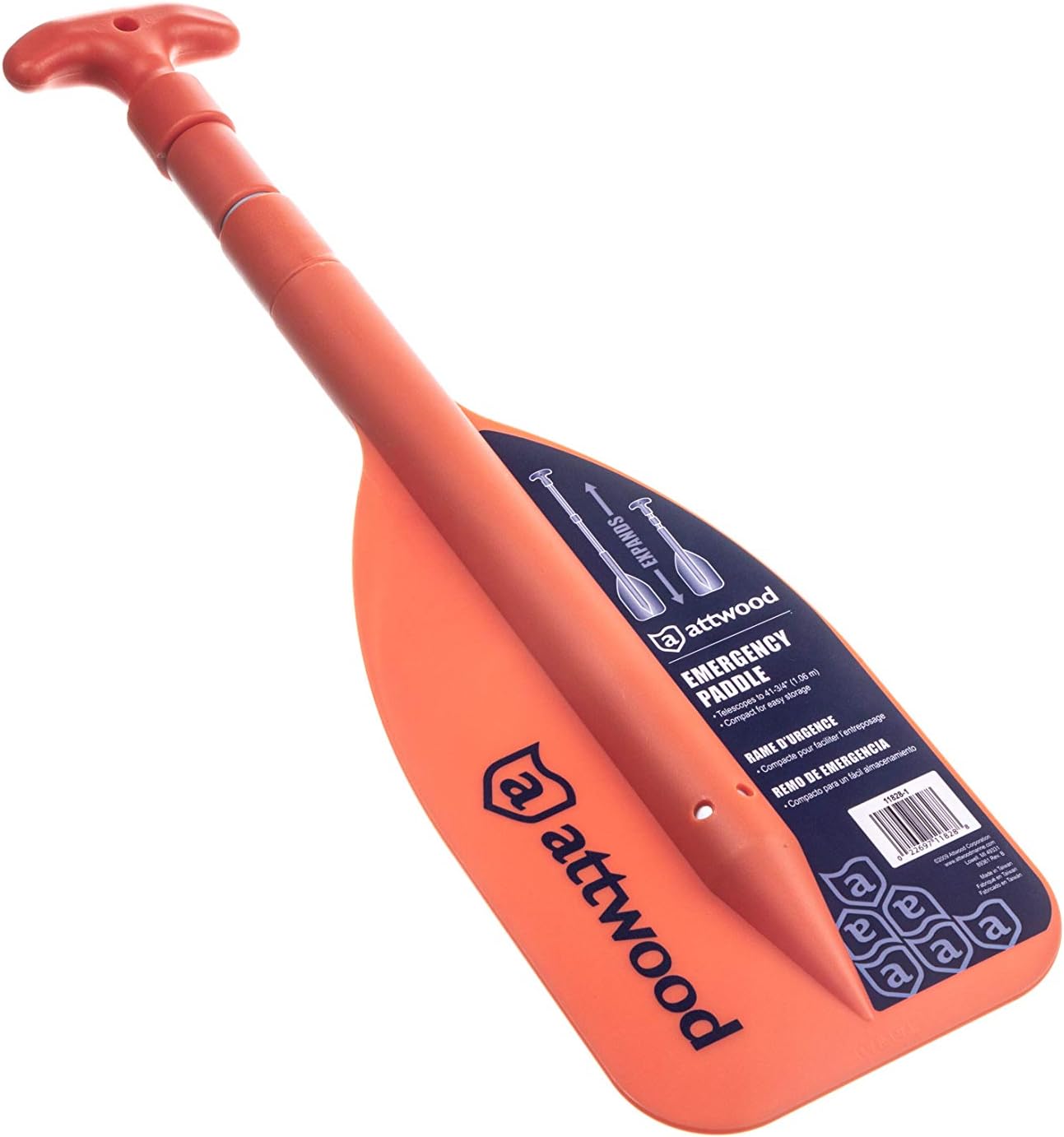 Attwood Emergency Telescoping Paddle for Boating, Orange