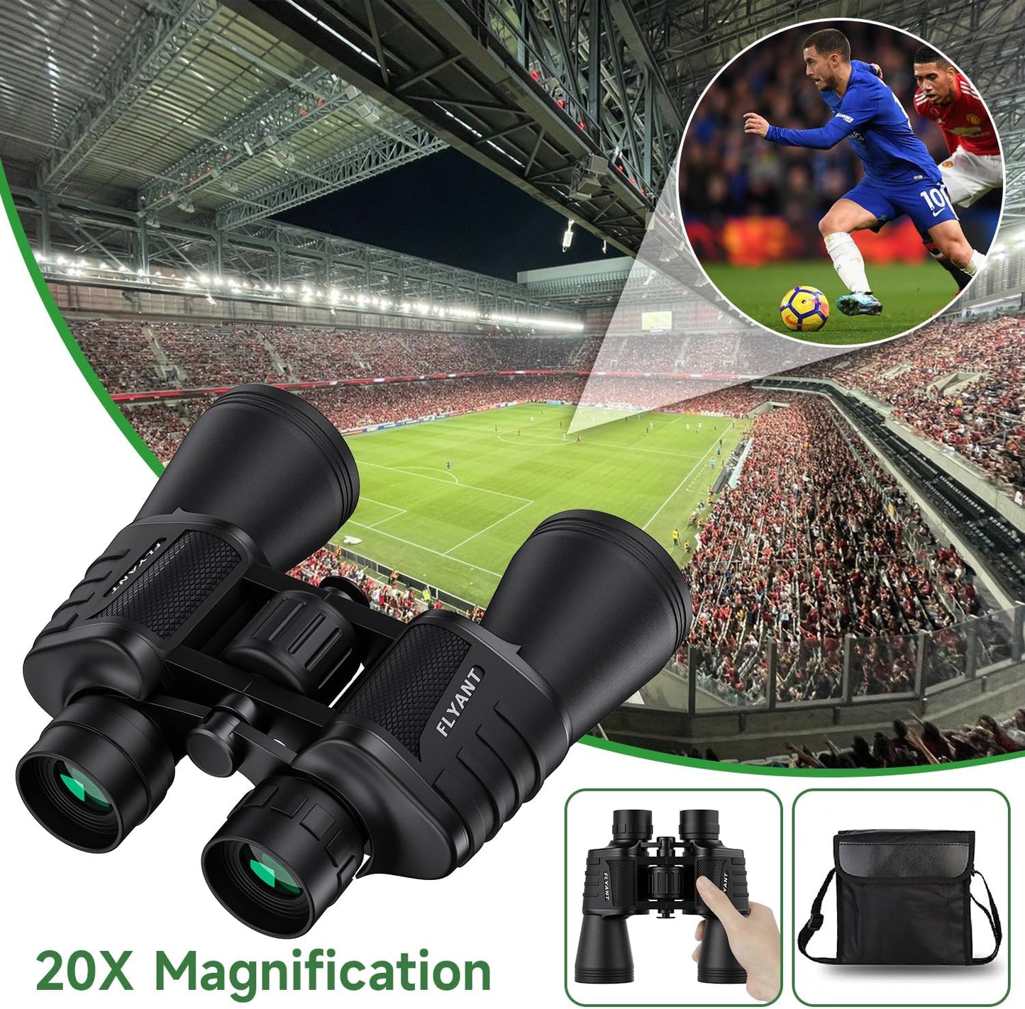 20x50 High Powered Binoculars for Adults, Waterproof Compact Binoculars with Low Light Vision for Bird Watching Hunting Camping Travel Cruise Hiking Sports Stargazing, Christmas Birthday Gifts for Men