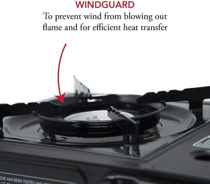 Gas One Portable Butane Camping Stove with Case: Automatic Ignition, Precise Heat Control - Camping & Tailgating and Outdoor Cooking