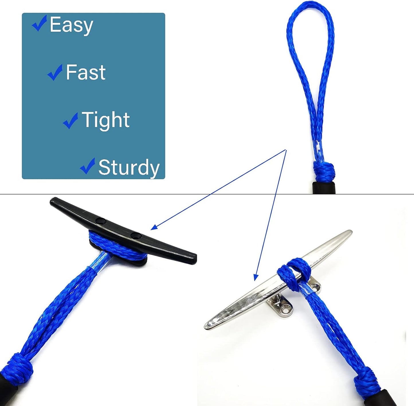 Pack of 4 Bungee Dock Lines for Boat Shock Absorb Dock Tie Mooring Rope Boat Accessories 4-5.5 ft