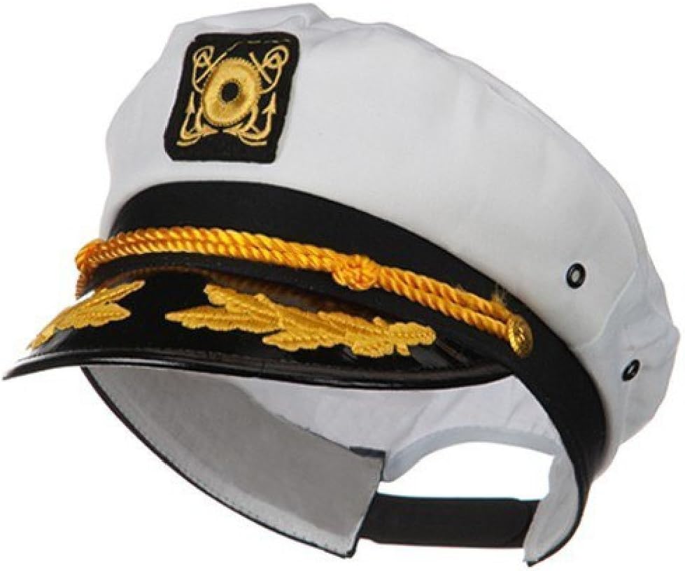 Wall2Wall Captain's Yacht Sailors Hat Snapback Adjustable Sea Cap Navy Costume Accessory (1 Pc)