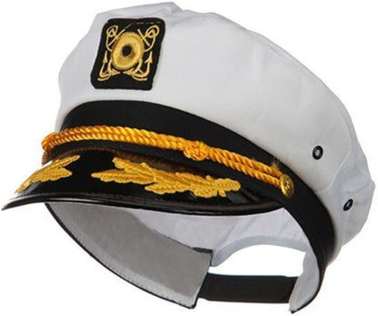 Wall2Wall Captain's Yacht Sailors Hat Snapback Adjustable Sea Cap Navy Costume Accessory (1 Pc)