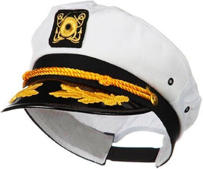 Wall2Wall Captain's Yacht Sailors Hat Snapback Adjustable Sea Cap Navy Costume Accessory (1 Pc)