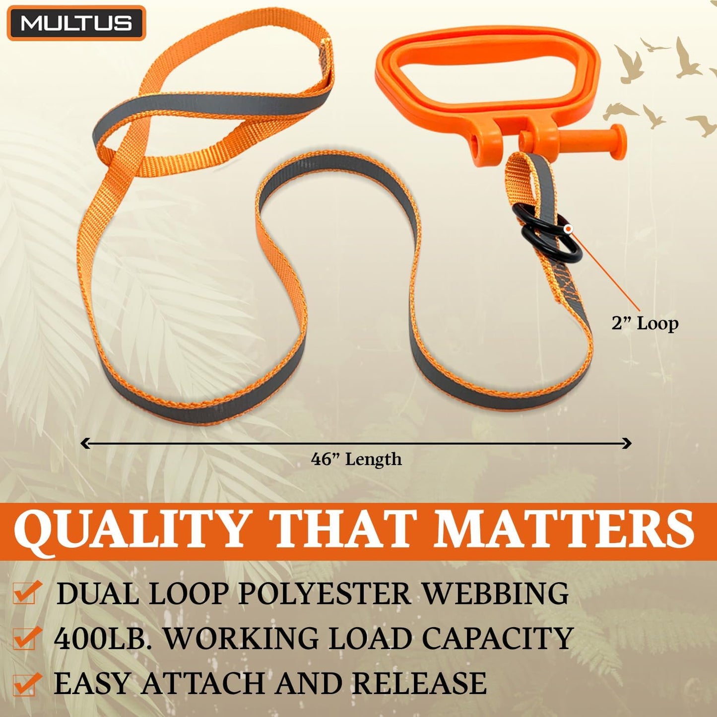 MULTUS Perfect Deer Drag Rope - Unique Hunting Gifts for Men - Essential Hunting Gear and Accessories - Deer Pull Strap