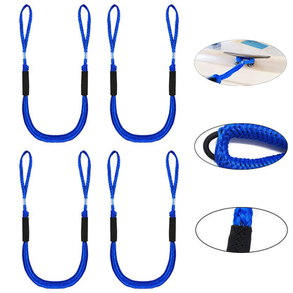 Pack of 4 Bungee Dock Lines for Boat Shock Absorb Dock Tie Mooring Rope Boat Accessories 4-5.5 ft