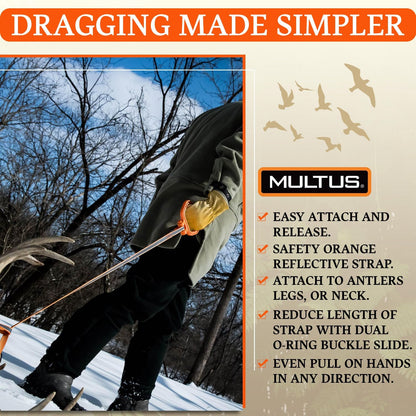 MULTUS Perfect Deer Drag Rope - Unique Hunting Gifts for Men - Essential Hunting Gear and Accessories - Deer Pull Strap