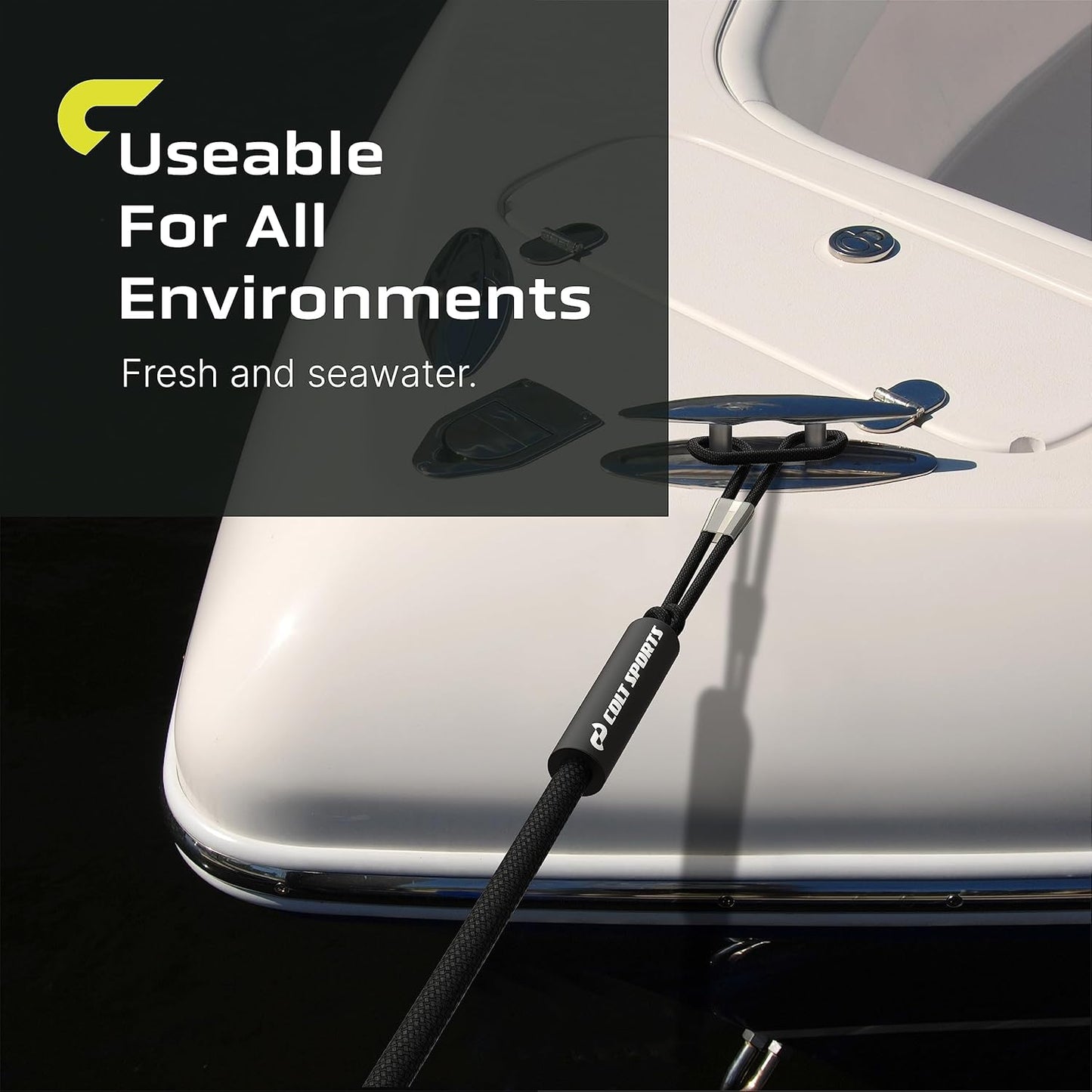 Bungee Dock Lines for Boats, Strong Jet Ski Dock Line, Boat Bungee Dock Lines, Boat Tie Downs for Dock, Boat Tie Off Rope, Mooring Lines for Boats - Boat Accessories (Black, 5FT (2-Pack))