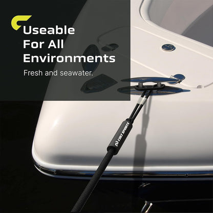 Bungee Dock Lines for Boats, Strong Jet Ski Dock Line, Boat Bungee Dock Lines, Boat Tie Downs for Dock, Boat Tie Off Rope, Mooring Lines for Boats - Boat Accessories (Black, 5FT (2-Pack))