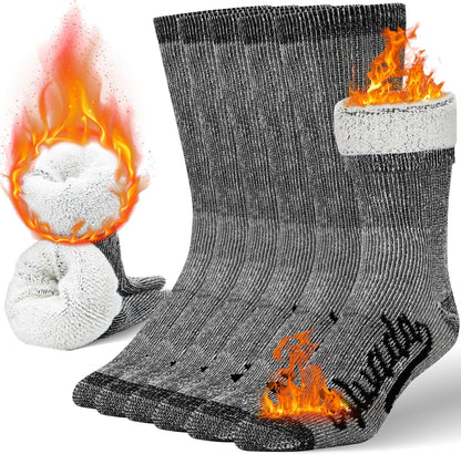 Alvada Merino Wool Hiking Socks Thermal Warm Crew Winter Boot Sock For Men & Women 3 Pairs