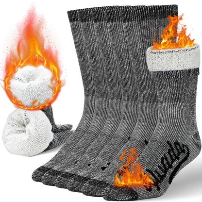 Alvada Merino Wool Hiking Socks Thermal Warm Crew Winter Boot Sock For Men & Women 3 Pairs